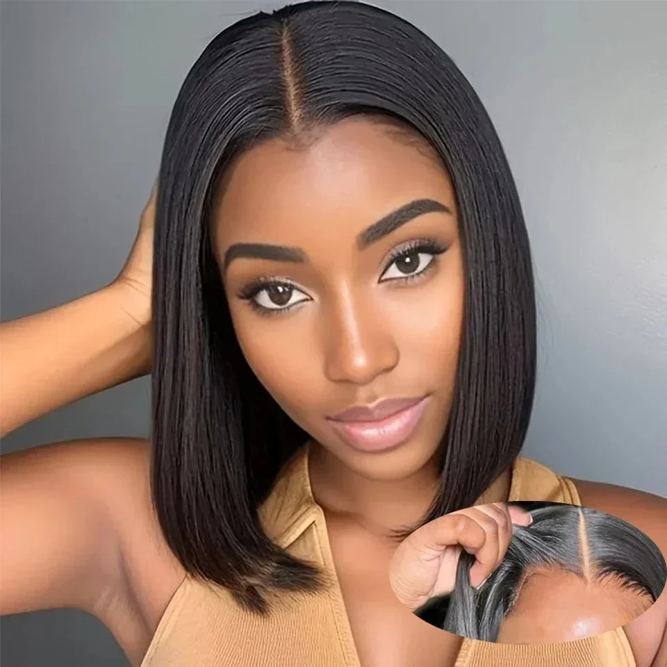 Glueless Wear And Go Human Hair Wig - باروكة بوب جديدة 2026 باروكة دانتيل