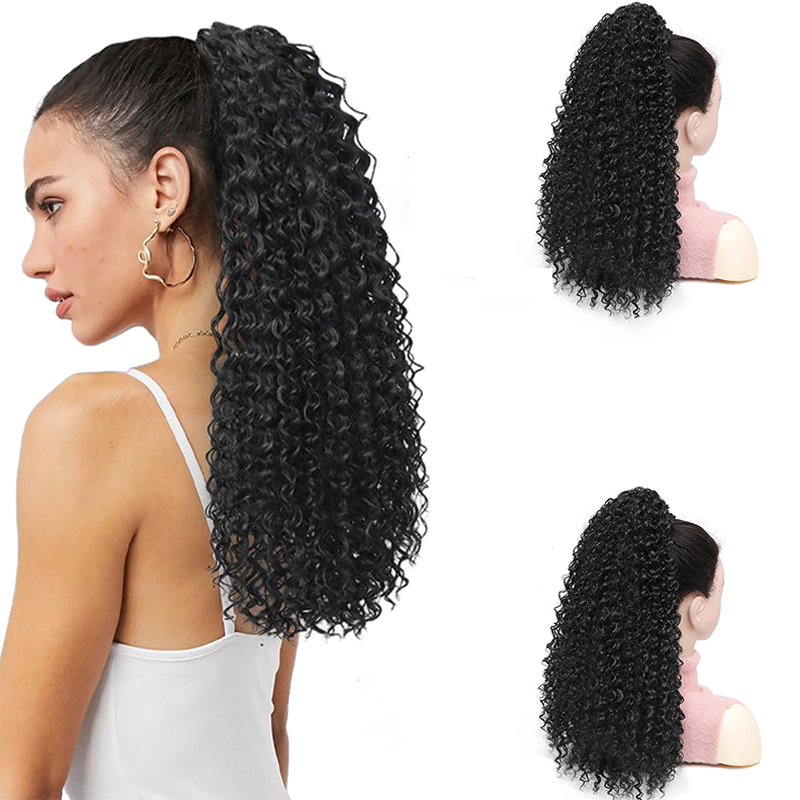 Drawstring Afro Curly Puff Ponytail - قطعة شعر صناعية على شكل ذيل