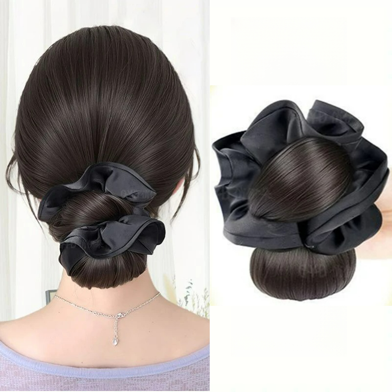 Claw Clip Messy Bun Hair Piece - ربطة شعر صناعية جديدة من الساتان