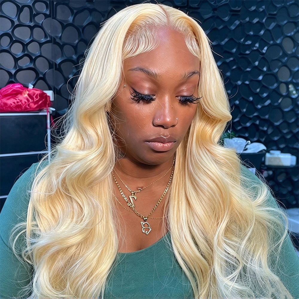 باروكة شعر بشري برازيلي للنساء - مراجعة 613 Blonde Body Wave Lace Front Wig وسعره